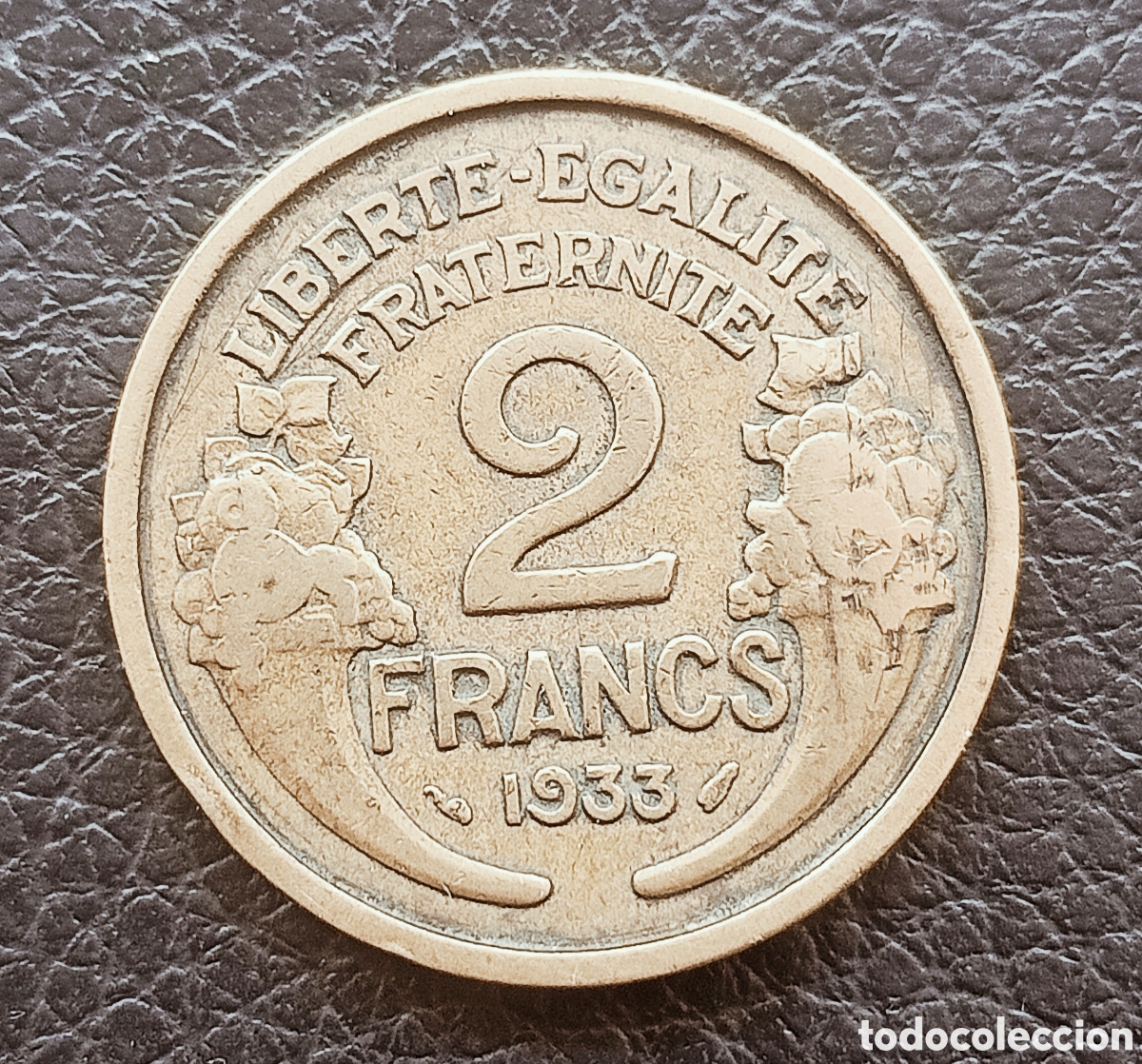 Monedas con errores: Moneda de 2 fr. Errores 1933 - Foto 1