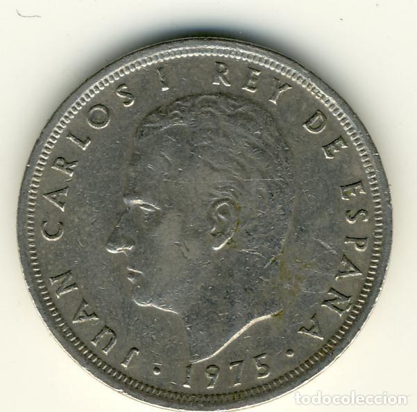 Monedas con errores: JUAN CARLOS I - 5 PESETAS 1975 (80) CON EL REVERSO REMARCADO Y GIRADO A LA IZQUIERDA