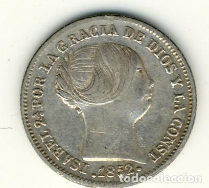 Monedas con errores: ISABEL II - 1 REAL 1852 MADRID CON VARIANTE EN REVERSO - ESPA&Ntilde;A CON TILDE GRUESA