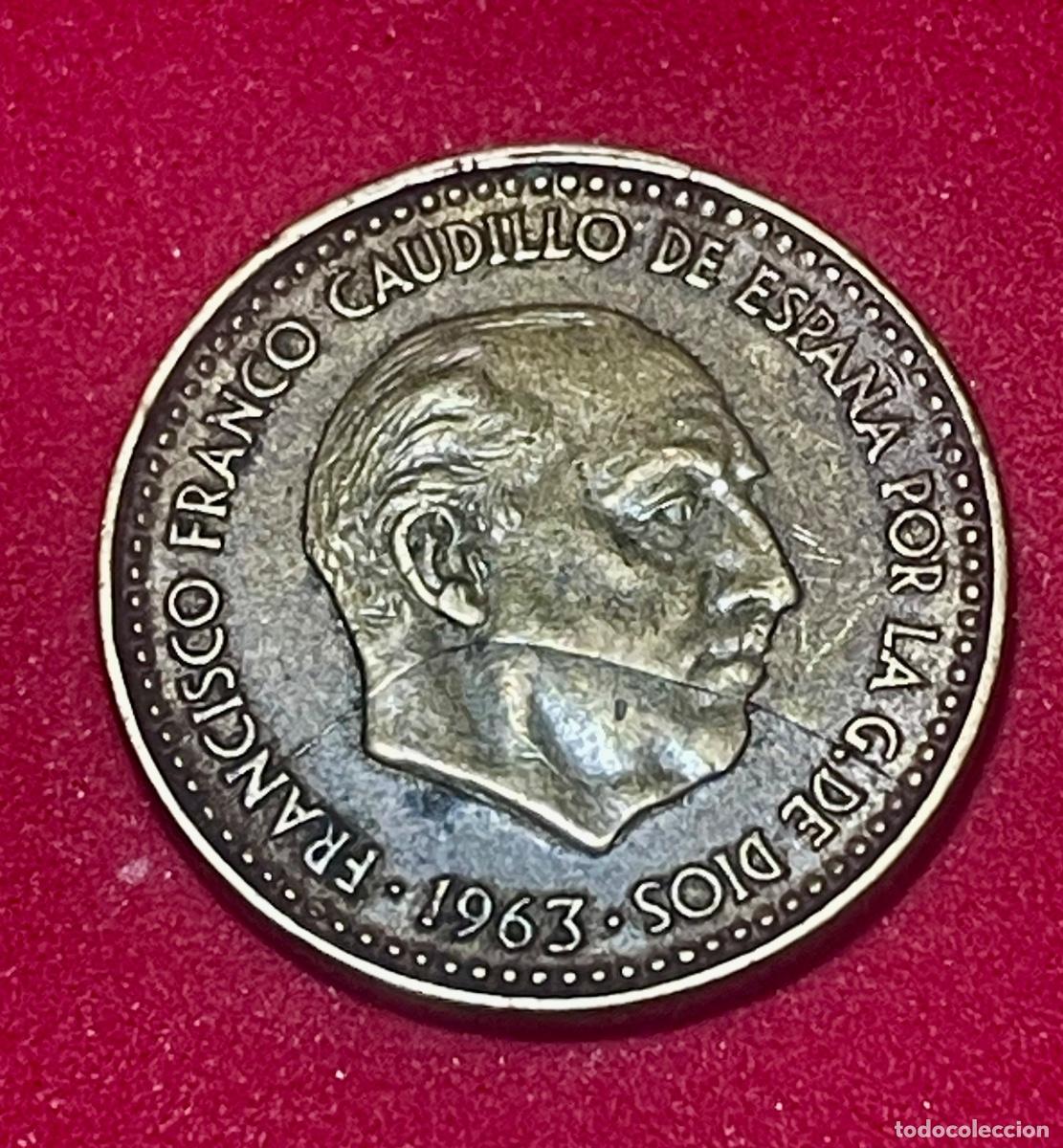 Monedas con errores: ERROR 1 peseta 1963*64. CU&Ntilde;O PARTIDO - Foto 1