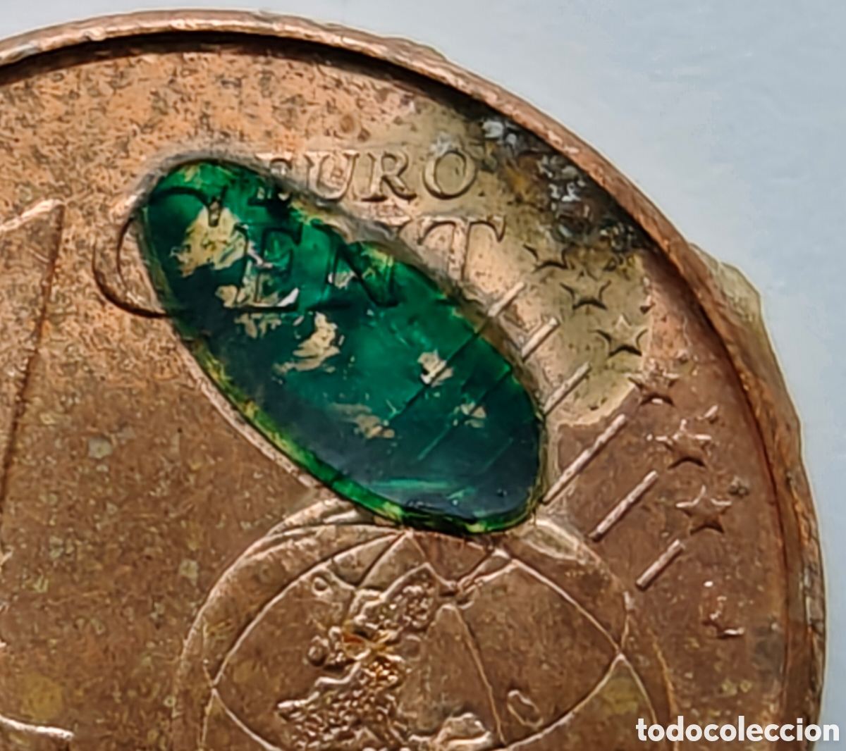 Monedas con errores: Moneda 1 C&eacute;ntimo con Curioso Error Defecto Acu&ntilde;aci&oacute;n - Foto 2