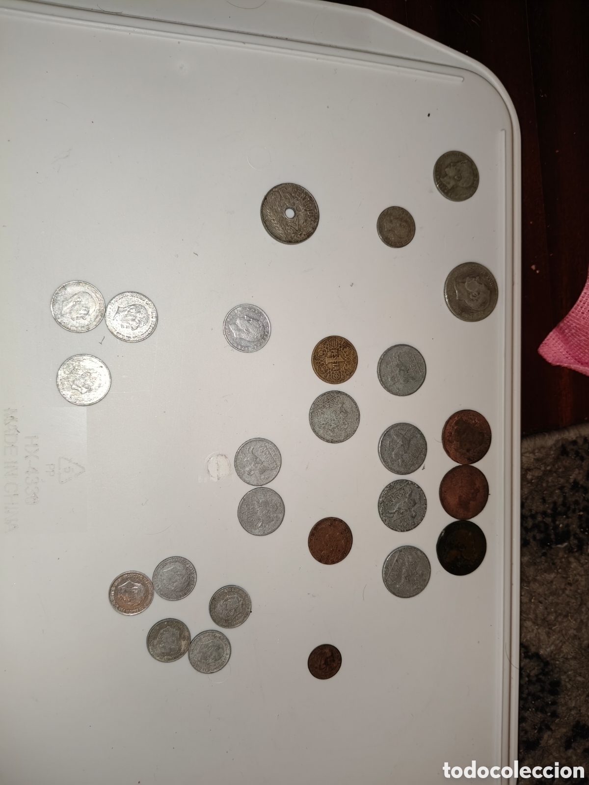 Monedas con errores: Lote 26 monedas espa&ntilde;olas antiguas