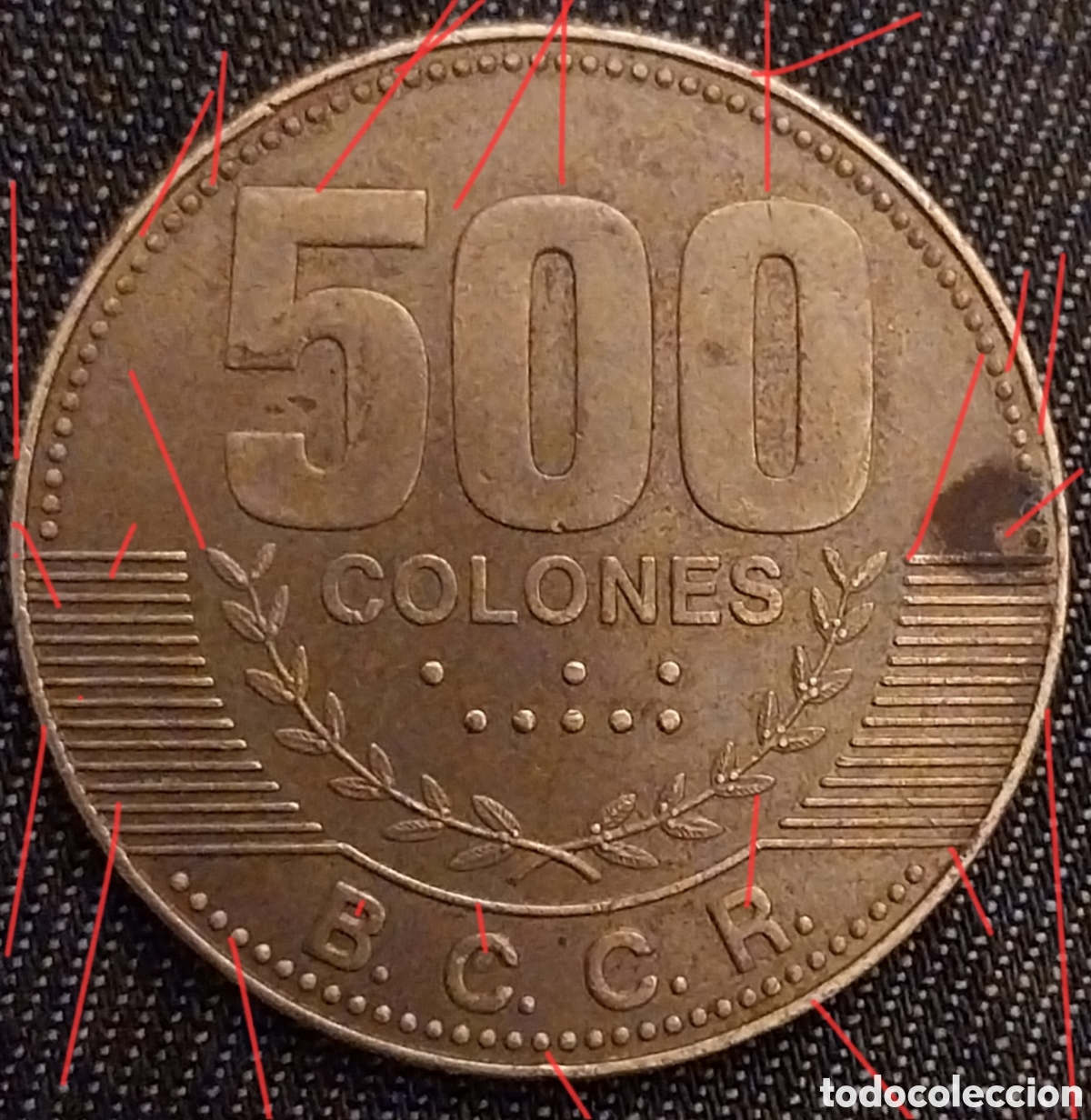 Monedas con errores: 500 Colones 2007 MULTIERROR 114gr. - Foto 7
