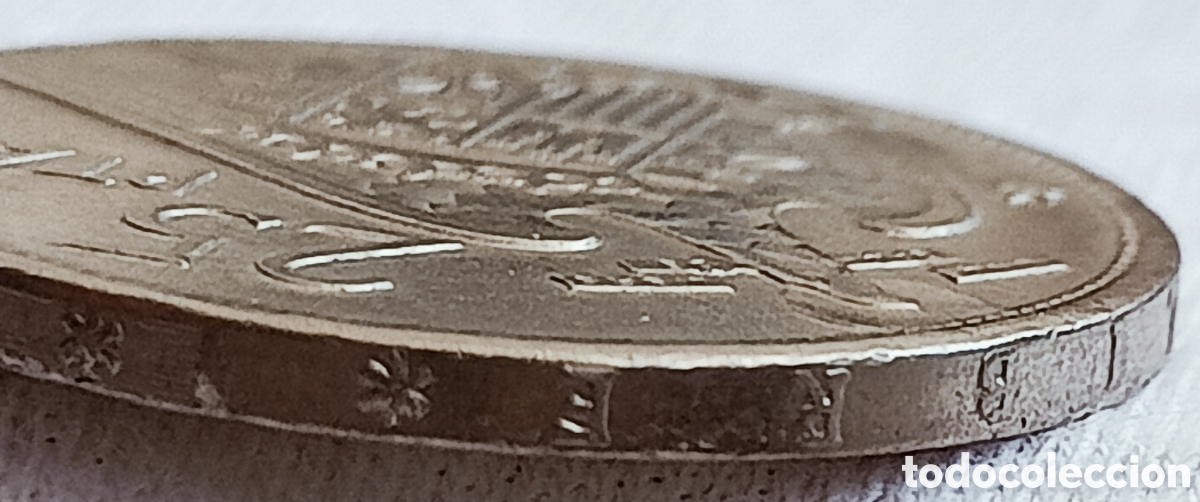 Monedas con errores: Moneda 25 pesetas 1957(doble acu&ntilde;aci&oacute;n) - Foto 4