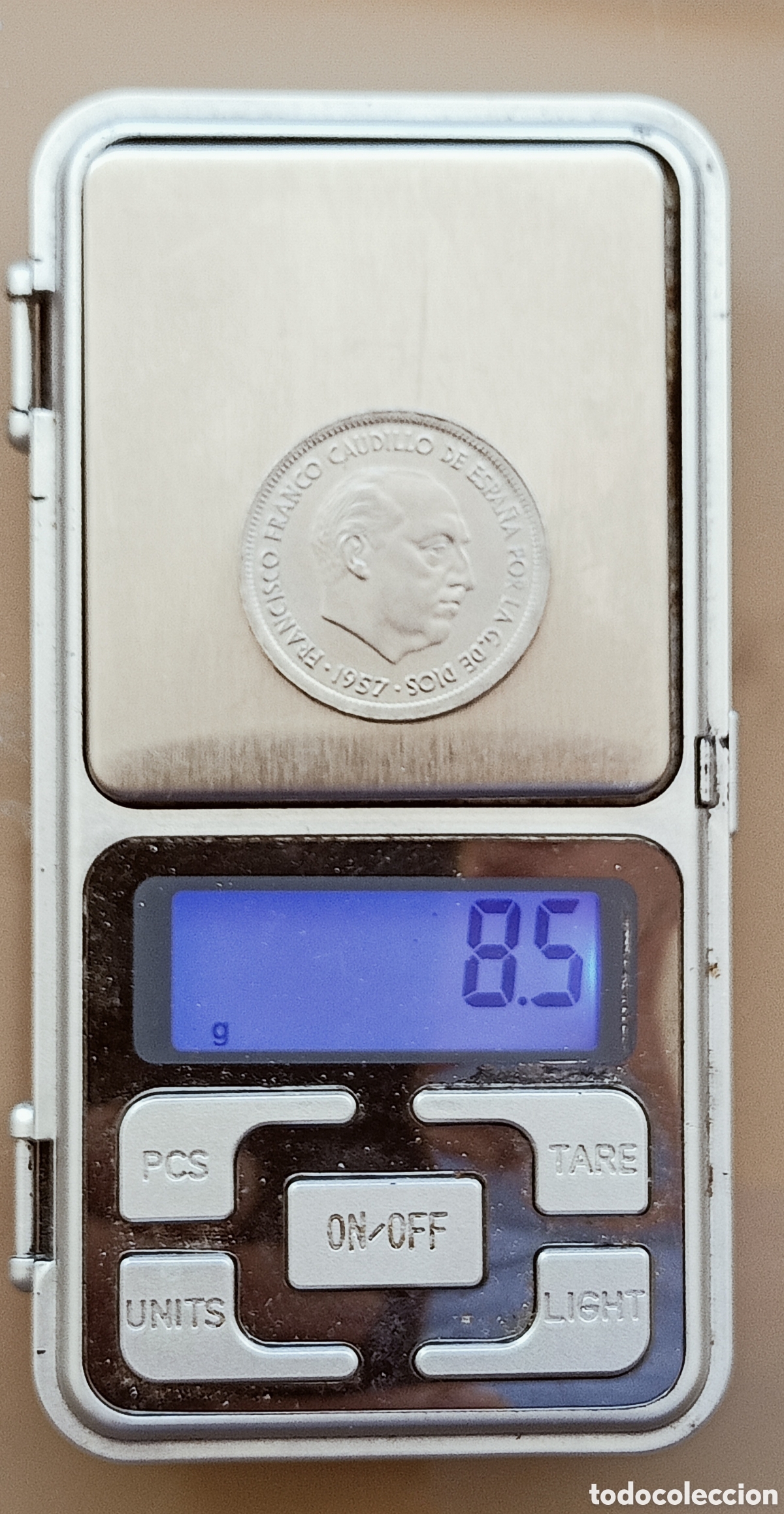 Monedas con errores: Moneda 25 pesetas 1957(doble acu&ntilde;aci&oacute;n) - Foto 5