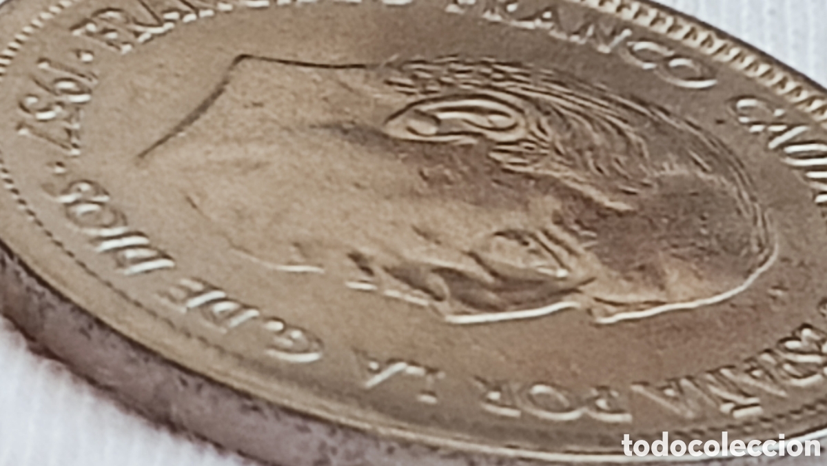 Monedas con errores: Moneda 25 pesetas 1957(doble acu&ntilde;aci&oacute;n) - Foto 6