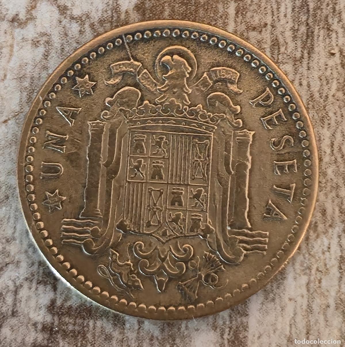 Monedas con errores: (MONEDA ERROR - ESPA&Ntilde;A)(1953 *56) 1 PESETA - Foto 2