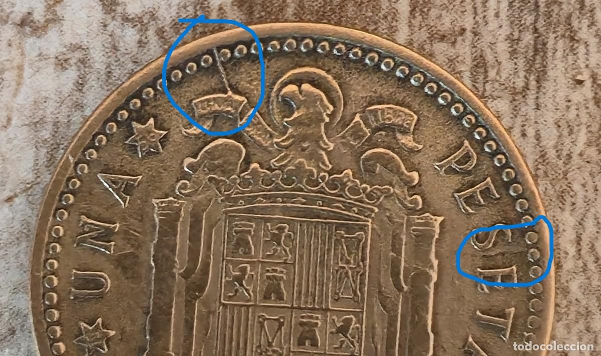 Monedas con errores: (MONEDA ERROR - ESPA&Ntilde;A)(1953 *56) 1 PESETA - Foto 3