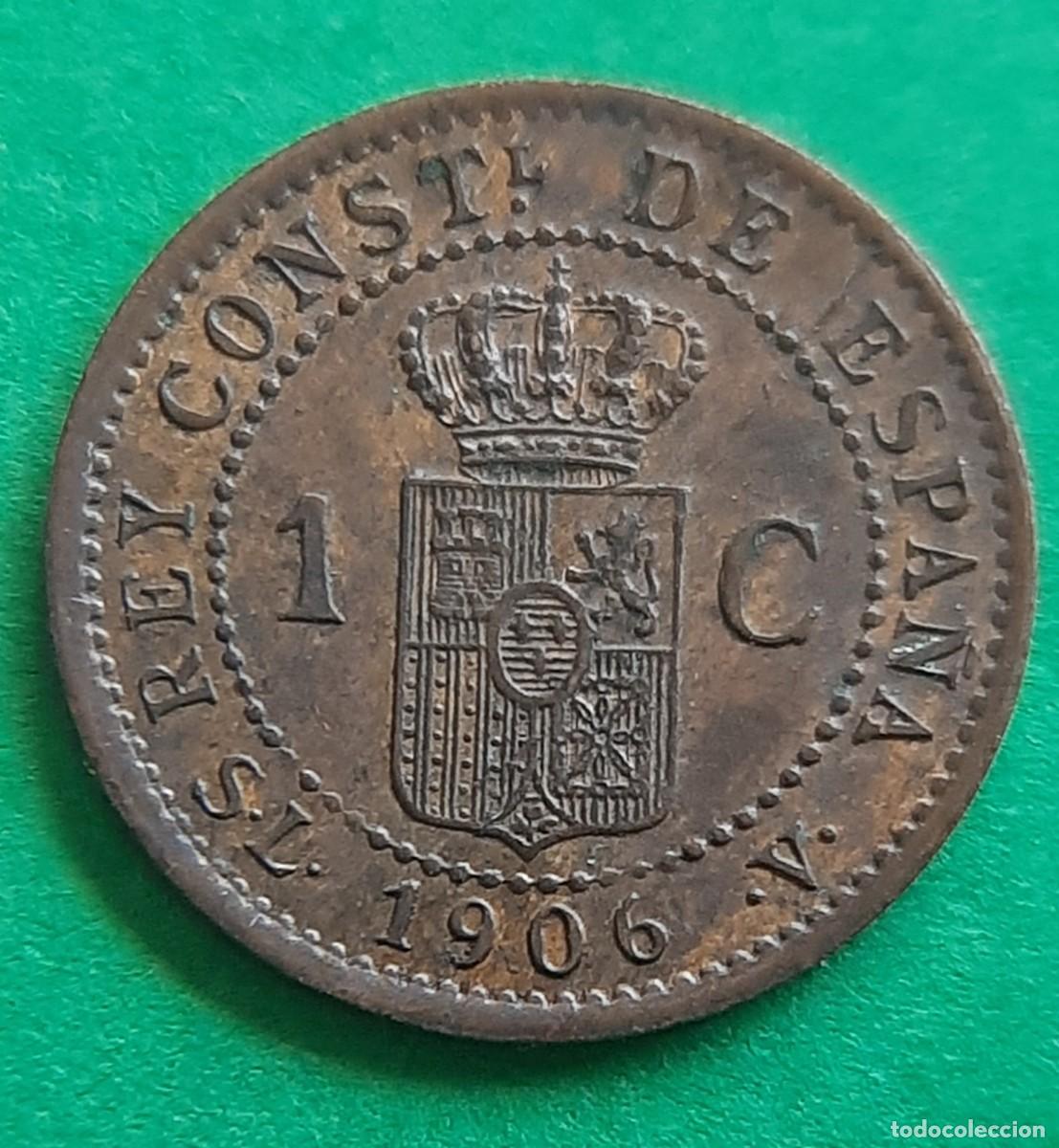 Monnaies avec erreurs: (ESPA&Ntilde;A-ERROR)(1906* SL V) 1 C&Eacute;NTIMO CON VARIOS ERRORES(HOJITAS Y REPINTE EN REVERSO)