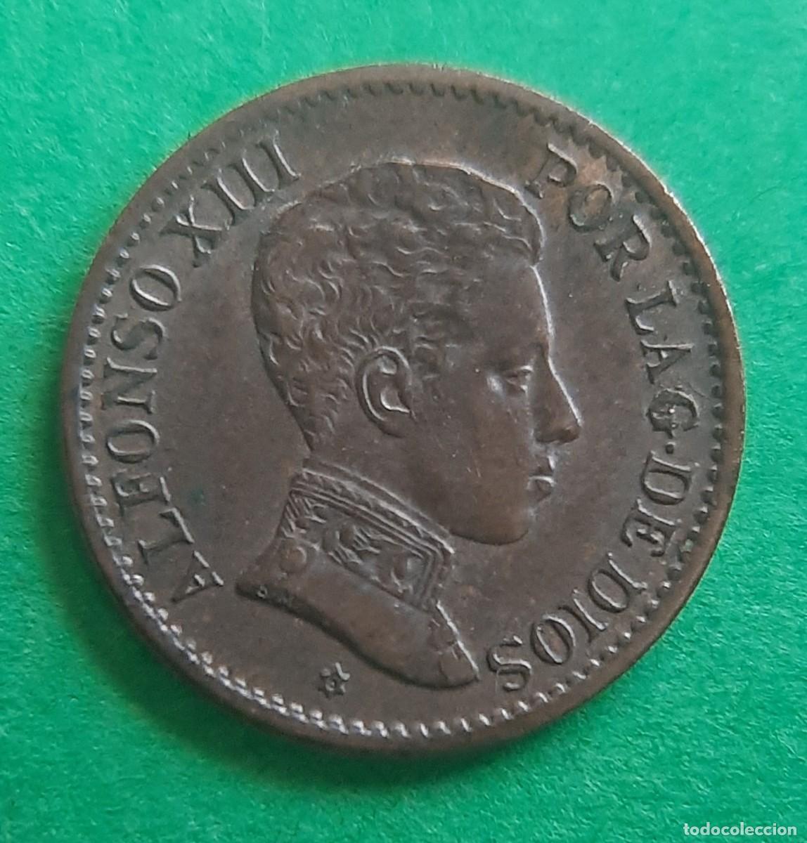 Monedas con errores: (ESPA&Ntilde;A-ERROR)(1906* SL V) 1 C&Eacute;NTIMO CON VARIOS ERRORES(REMARQUE EN ESTRELLA Y EN LA (S) DE DIOS)) - Foto 1