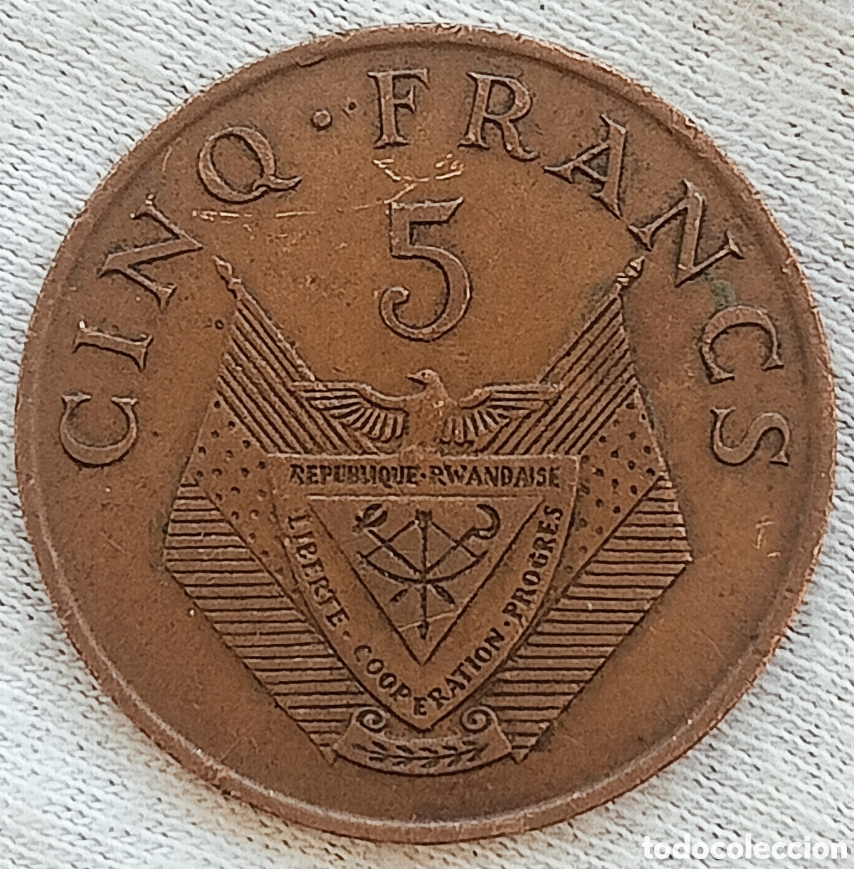 Monedas con errores: Moneda 5 Francos,1987.Variante de Dise&ntilde;o Incuso - Foto 1
