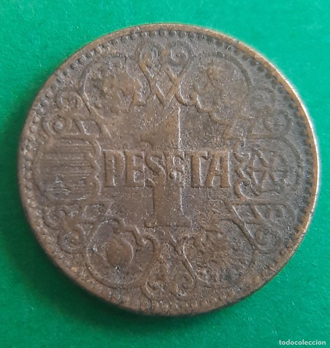 Coins with Errors: (ESPA&Ntilde;A-ERROR)(1944) 1 PESETA ESTADO ESPA&Ntilde;OL CON EXCESO DE METAL
