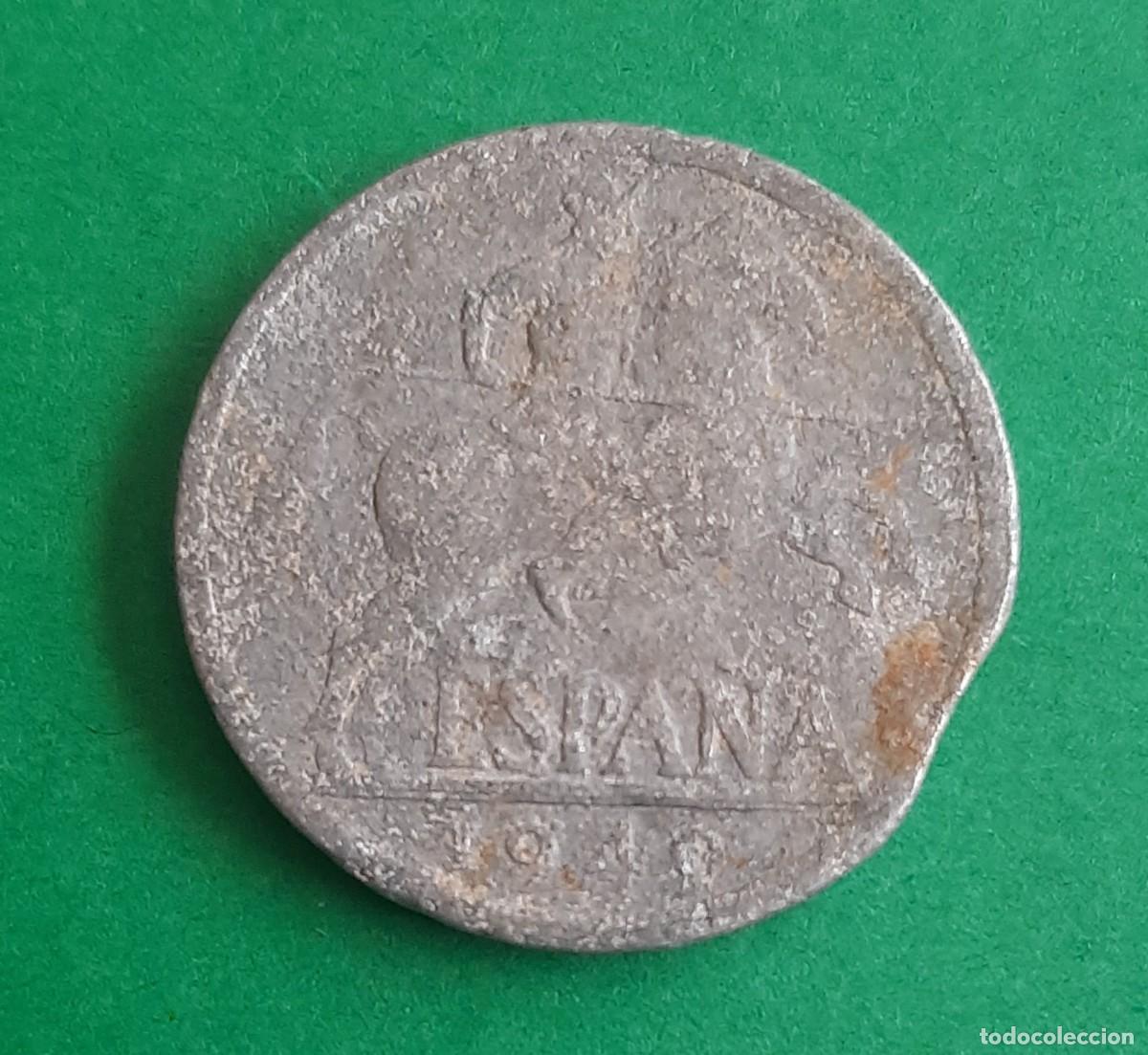 Coins with Errors: (ESPA&Ntilde;A-ERROR)(1940) 10 C&Eacute;NTIMOS ESTADO ESPA&Ntilde;OL SESGADO