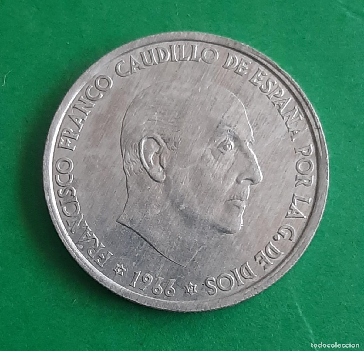 Coins with Errors: (ESPA&Ntilde;A-ERROR)(1966*73) 50 C&Eacute;NTIMOS ESTADO ESPA&Ntilde;OL CON DOBLE LISTEL