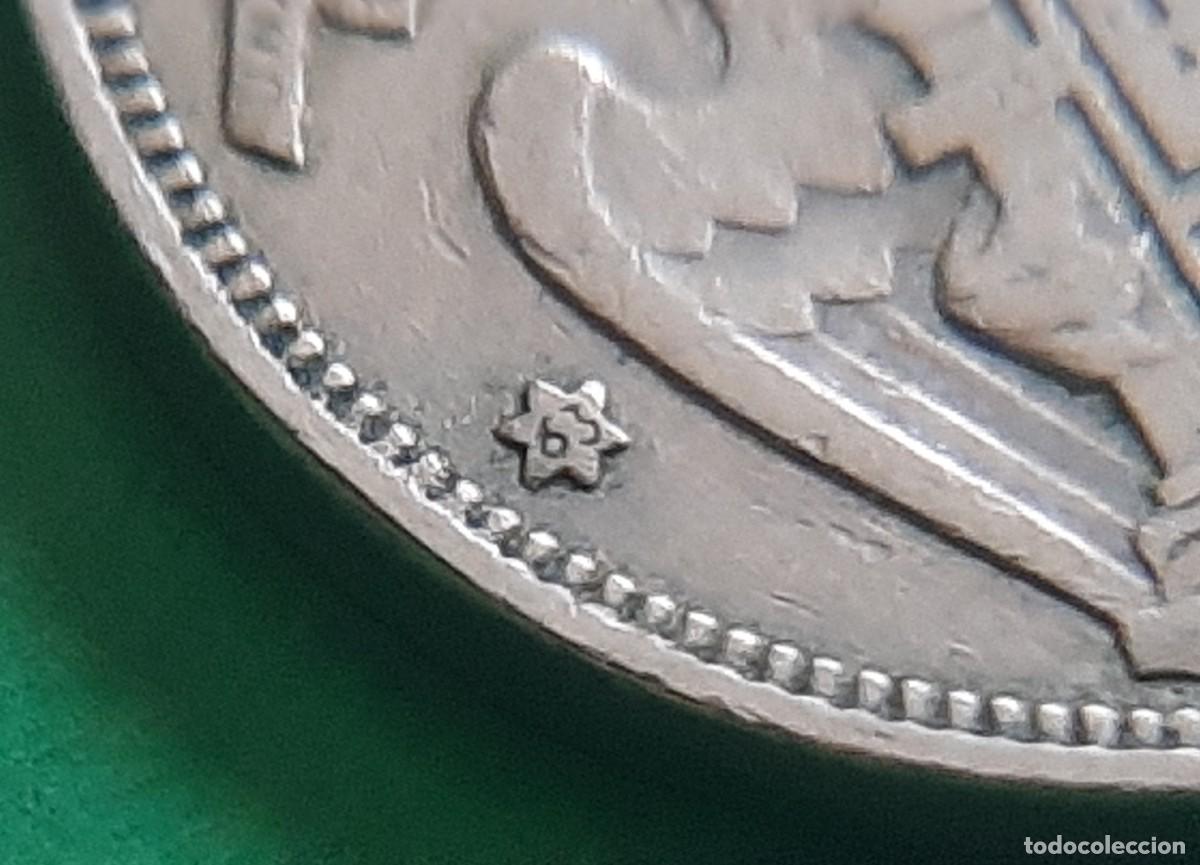 Monedas con errores: (ESPA&Ntilde;A-ERROR)(1957*63) 5 PESETAS ESTADO ESPA&Ntilde;OL CON REPINTE - Foto 5