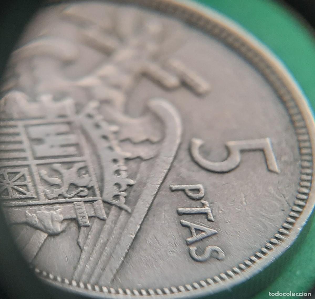Monedas con errores: (ESPA&Ntilde;A-ERROR)(1957*63) 5 PESETAS ESTADO ESPA&Ntilde;OL CON REPINTE - Foto 13