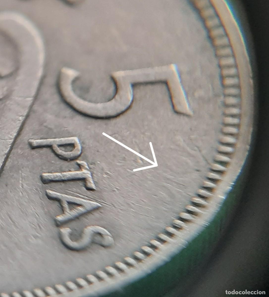 Monedas con errores: (ESPA&Ntilde;A-ERROR)(1957*63) 5 PESETAS ESTADO ESPA&Ntilde;OL CON REPINTE - Foto 14