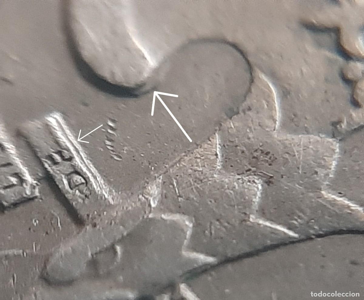 Monedas con errores: (ESPA&Ntilde;A-ERROR)(1957*69) 25 PESETAS ESTADO ESPA&Ntilde;OL REMARCADA - Foto 4