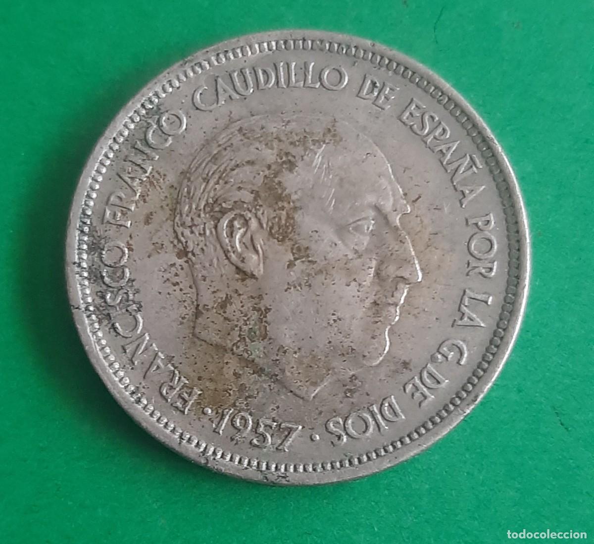 Monedas con errores: (ESPA&Ntilde;A-ERROR)(1957*69) 25 PESETAS ESTADO ESPA&Ntilde;OL REMARCADA - Foto 7
