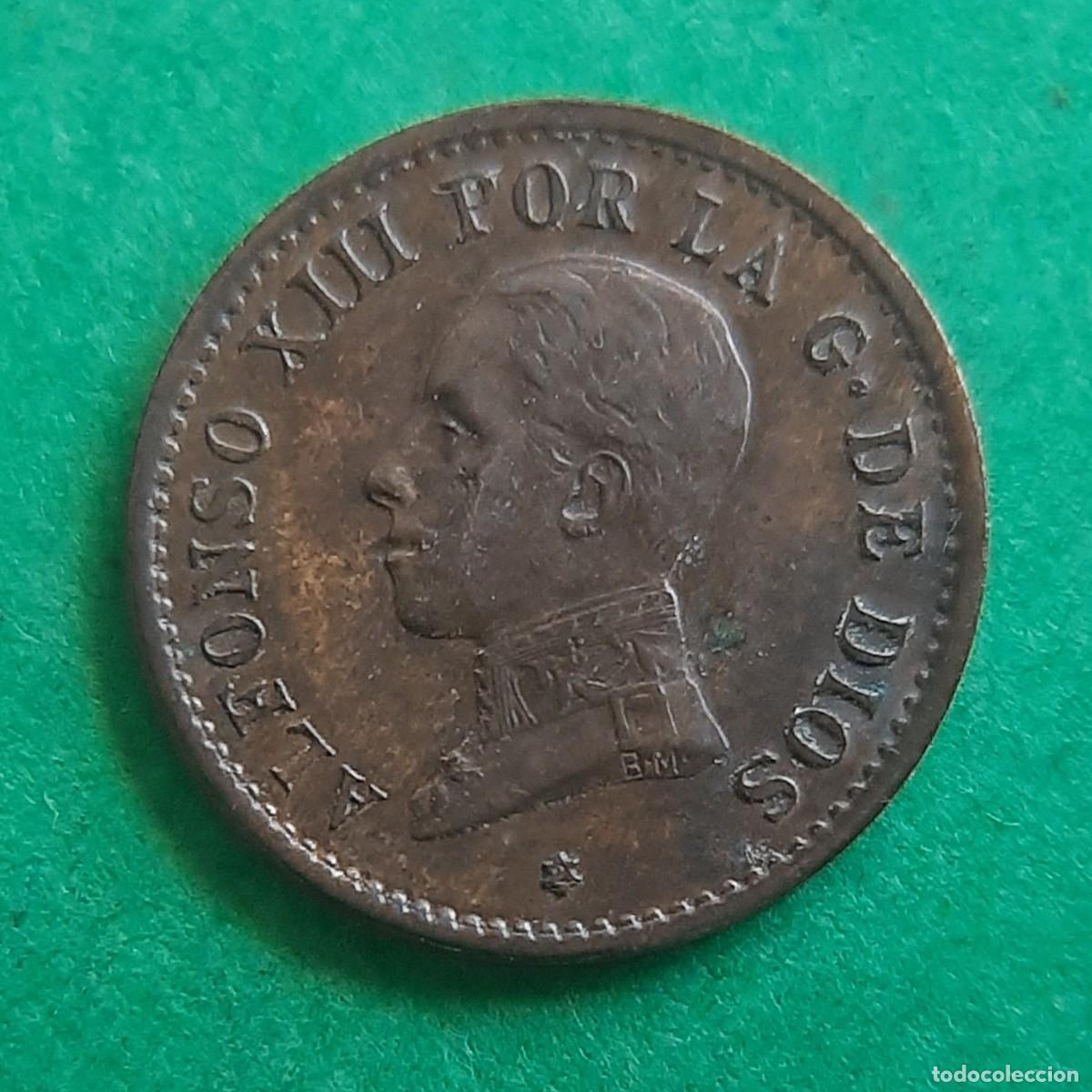 Monedas con errores: (ESPA&Ntilde;A-ERROR)(1912* 2 PC V) 1 C&Eacute;NTIMO ALFONSO XIII CON REPINTE - Foto 1