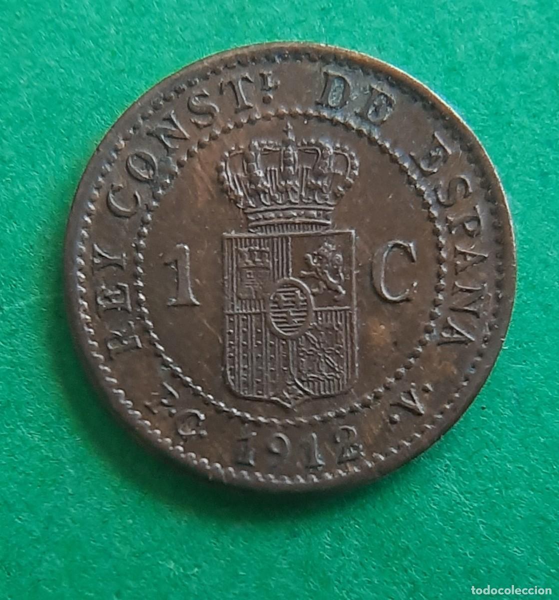Monedas con errores: (ESPA&Ntilde;A-ERROR)(1912* 2 PC V) 1 C&Eacute;NTIMO ALFONSO XIII CON REPINTE - Foto 6