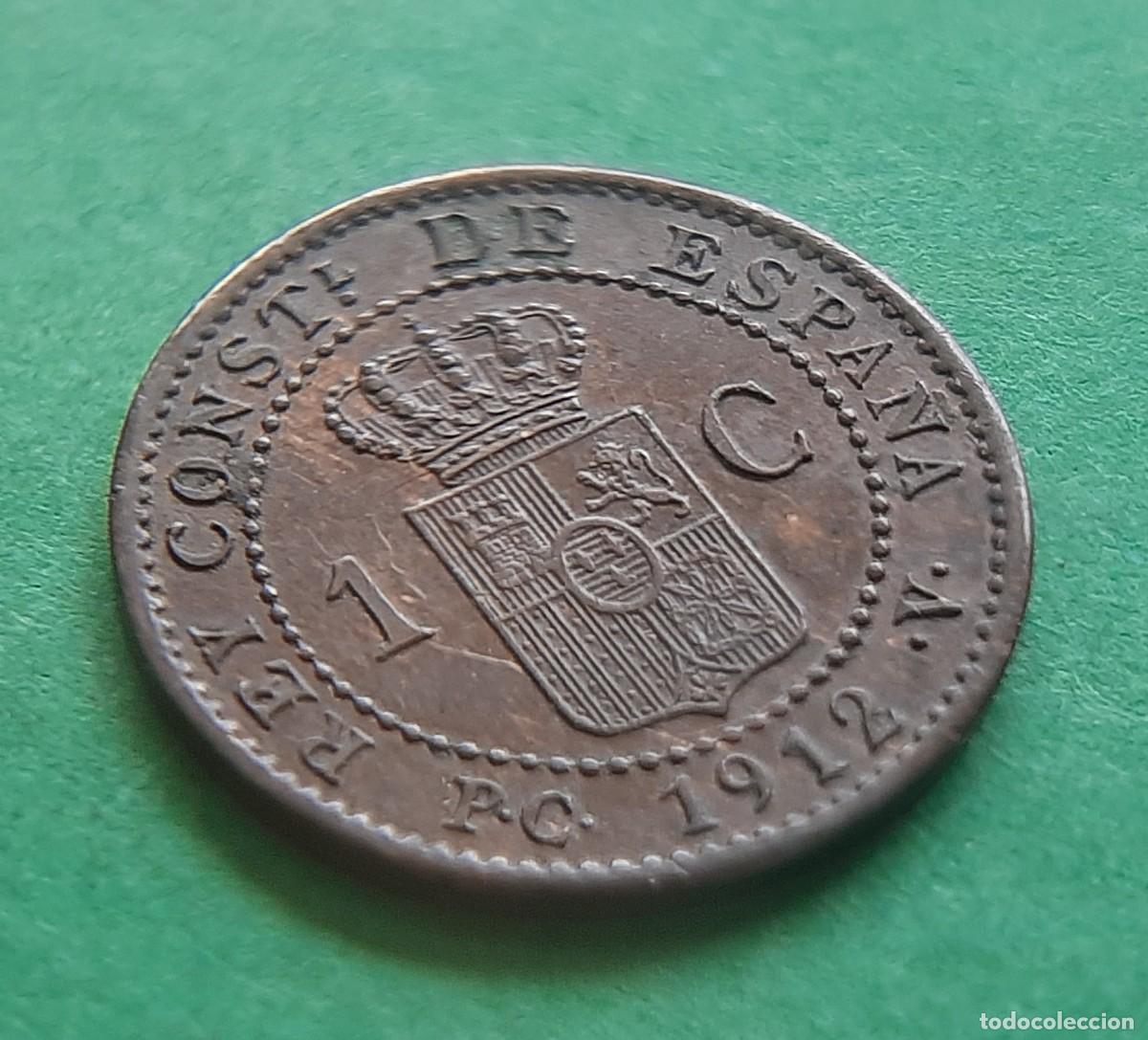 Monedas con errores: (ESPA&Ntilde;A-ERROR)(1912* 2 PC V) 1 C&Eacute;NTIMO ALFONSO XIII CON REPINTE - Foto 7