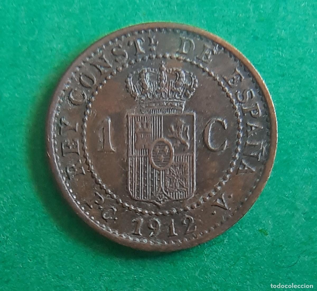 Monedas con errores: (ESPA&Ntilde;A-ERROR)(1912* 2 PC V) 1 C&Eacute;NTIMO ALFONSO XIII CON REMARQUE - Foto 9