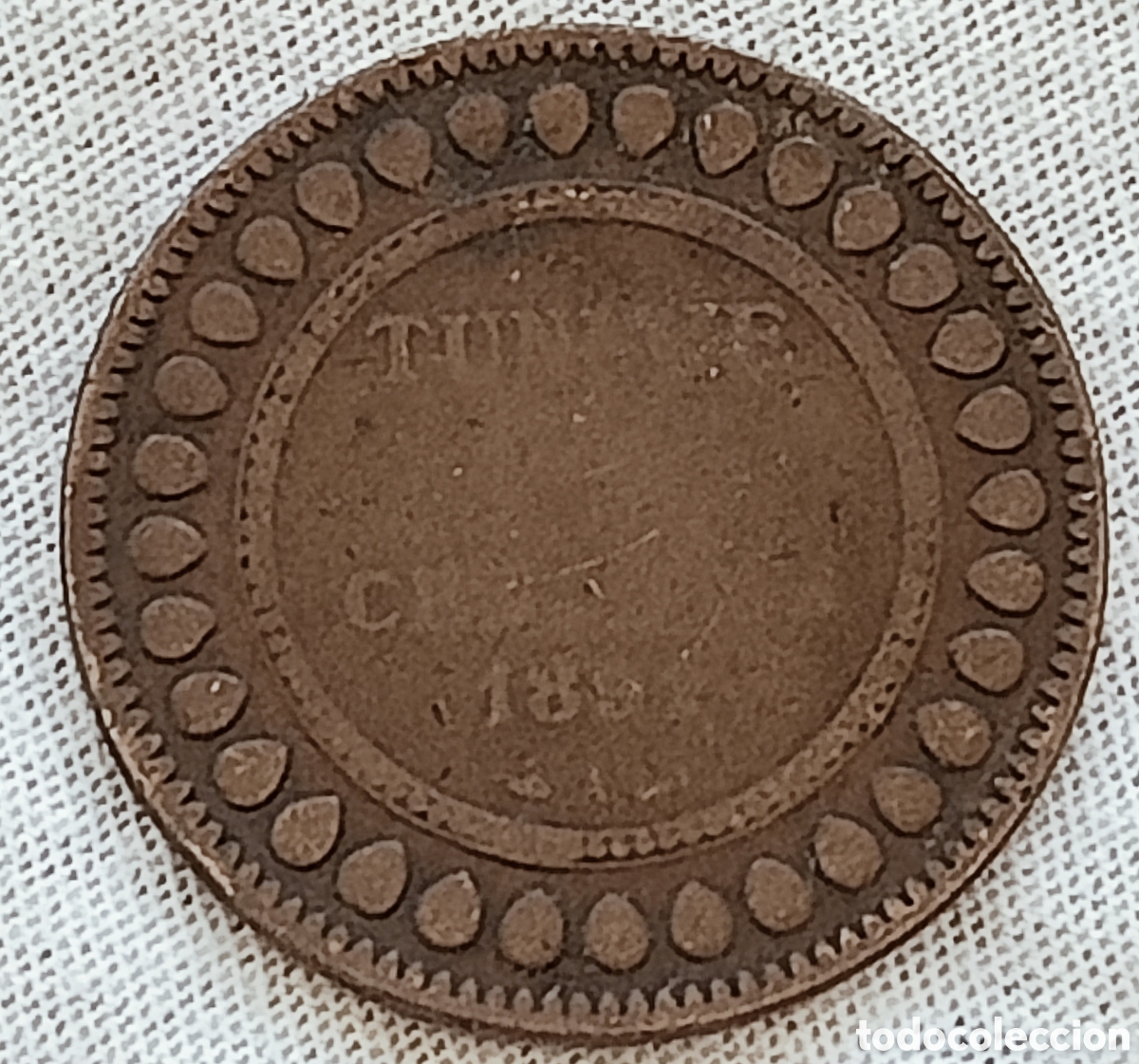 Monedas con errores: 10 c&eacute;ntimos T&uacute;nez 1891-A error - Foto 1