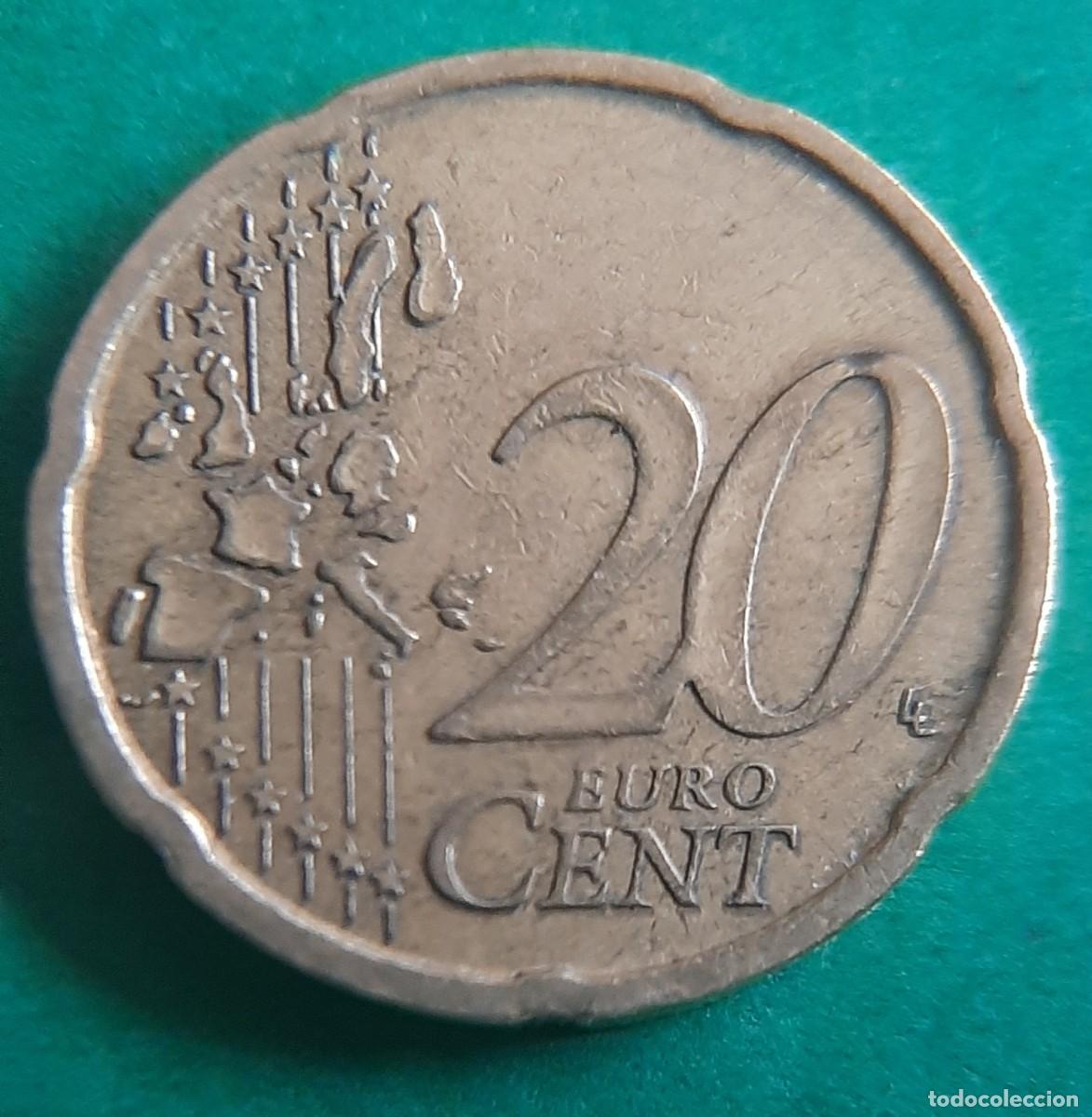 Monedas con errores: (ESPA&Ntilde;A-ERROR)(1999) 20 C&Eacute;NTIMOS CON EXCESOS DE METAL - Foto 9