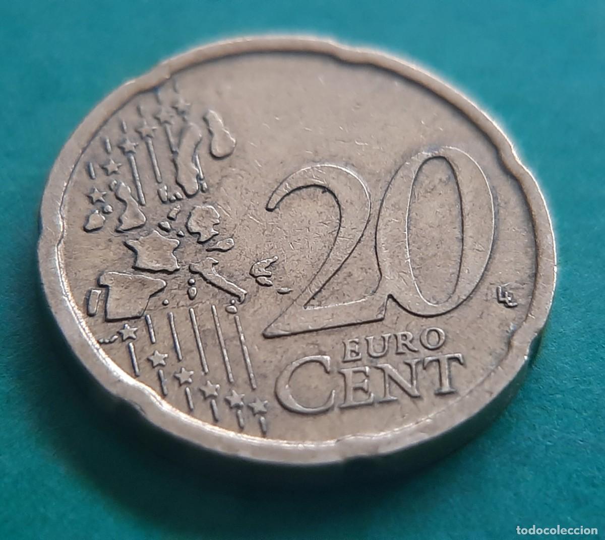 Monedas con errores: (ESPA&Ntilde;A-ERROR)(1999) 20 C&Eacute;NTIMOS CON EXCESOS DE METAL - Foto 10