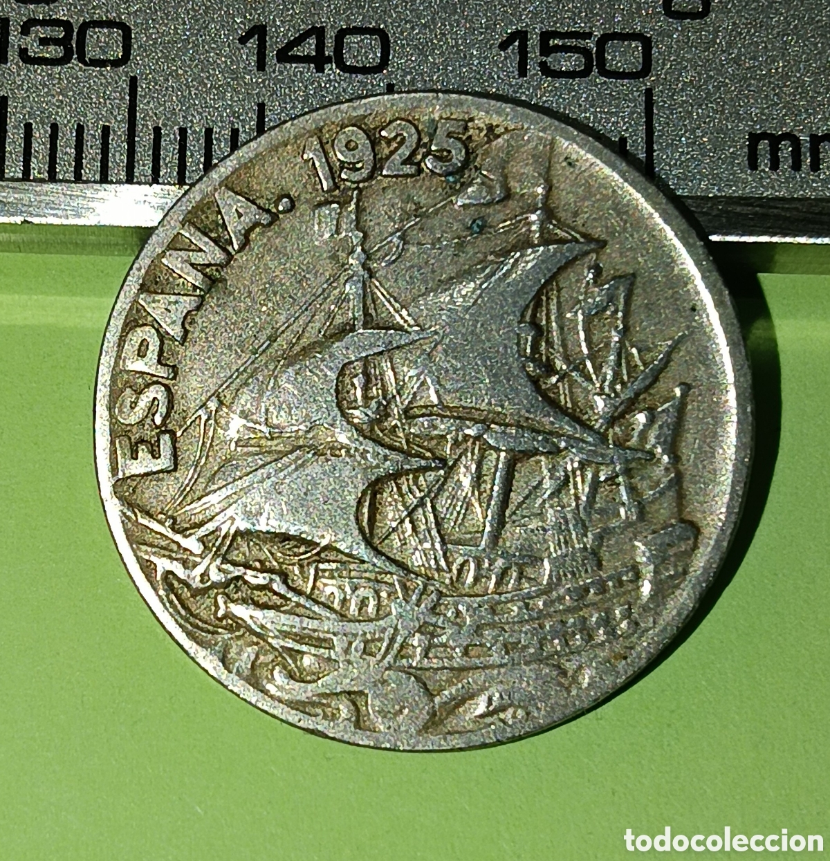 Monedas con errores: 25 C&eacute;ntimos Rep&uacute;blica Espa&ntilde;ola 1925 con error de acu&ntilde;aci&oacute;n ( Letras ESPA&Ntilde;A ).M&aacute;s Monedas en perfil.