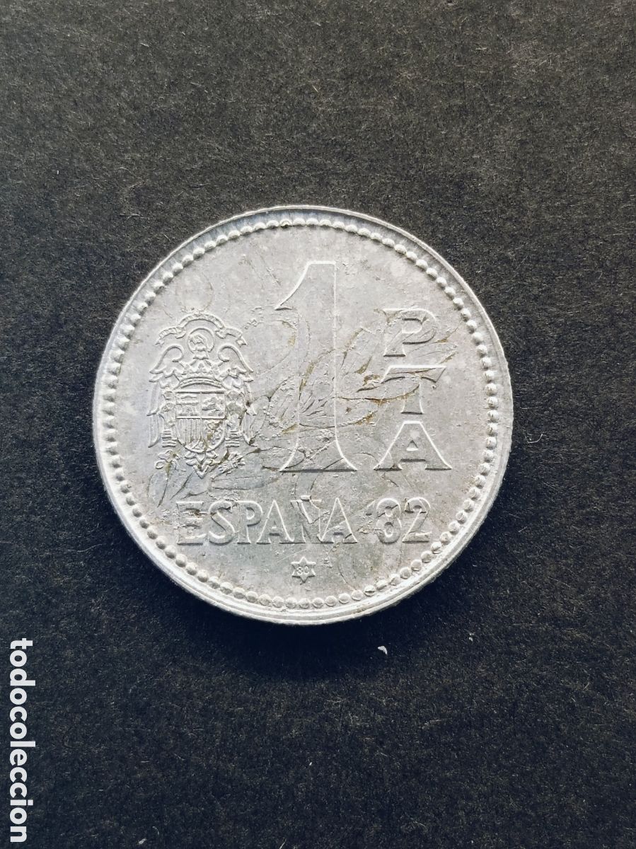Monedas con errores: &iexcl;&iexcl;&iexcl;ERROR!!! 1 PESETA 1980 ACU&Ntilde;ADA SOBRE MONEDA DE 50 CENTIMOS 1966 ALUMINIO DE FRANCO . MUY RARA