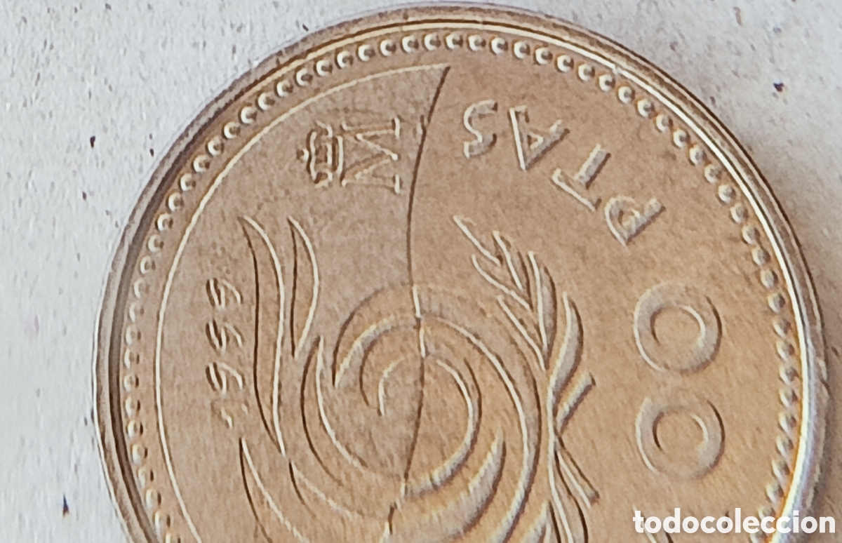 Monedas con errores: Moneda de 100 pesetas a&ntilde;o Inter.per, mayor(error Incuso) - Foto 6