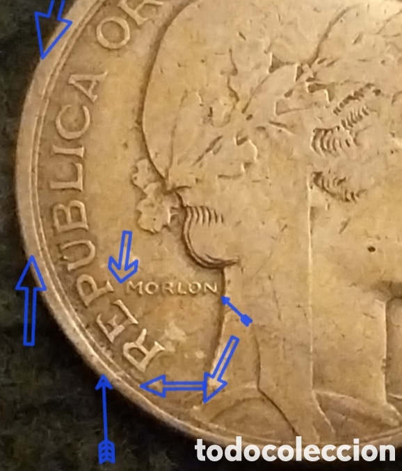 Monedas con errores: 10centesimos URUGUAY 1930 ERRORES - Foto 3