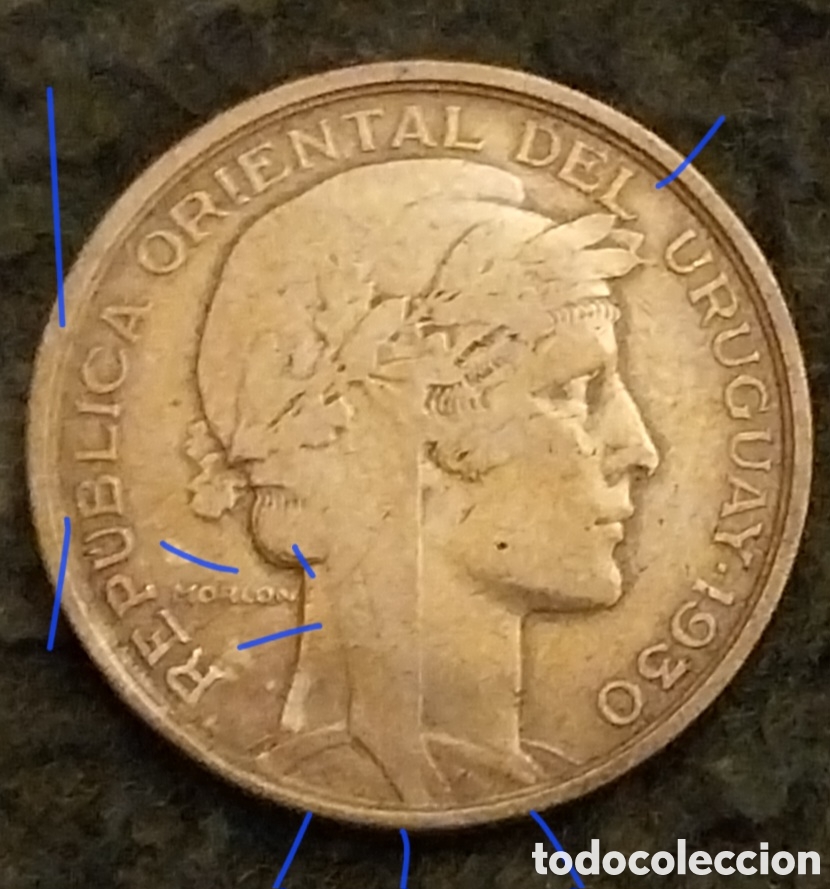 Monedas con errores: 10centesimos URUGUAY 1930 ERRORES - Foto 8