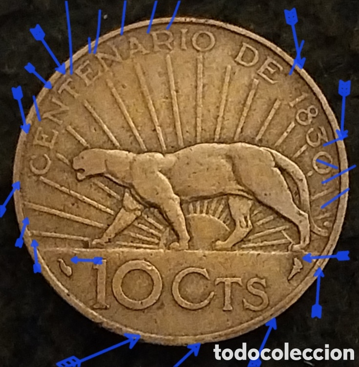 Monedas con errores: 10centesimos URUGUAY 1930 ERRORES - Foto 1