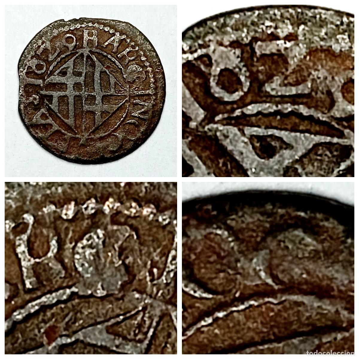 Monedas con errores: ⚜️ BBE8 8. Escasa y m&aacute;s as&iacute;. Cu&aacute;druple variante. Felipe IV. Barcelona. Ardite 1629. Ver descripci&oacute;n