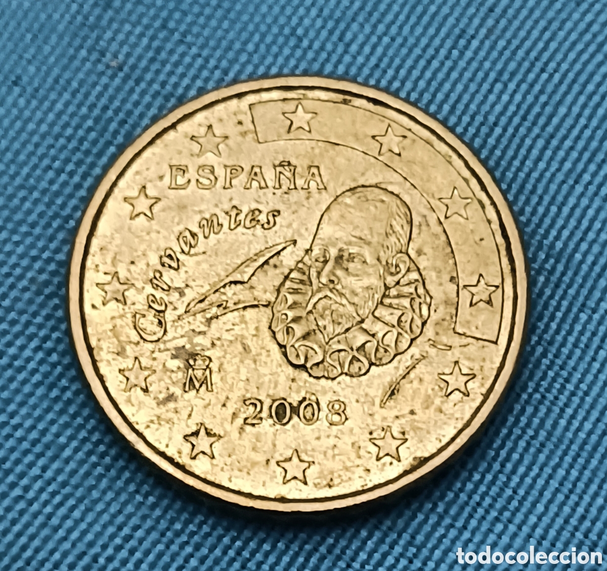 Monedas con errores: AH. 10 cts. Espa&ntilde;a. 2008. Pegotes de metal en reverso. - Foto 3