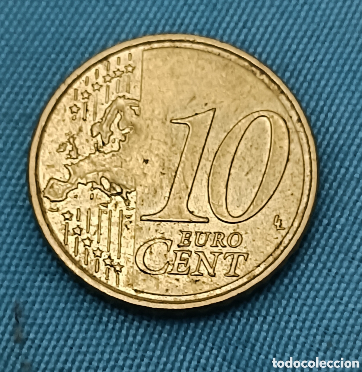 Monedas con errores: AH. 10 cts. Espa&ntilde;a. 2008. Pegotes de metal en reverso. - Foto 4