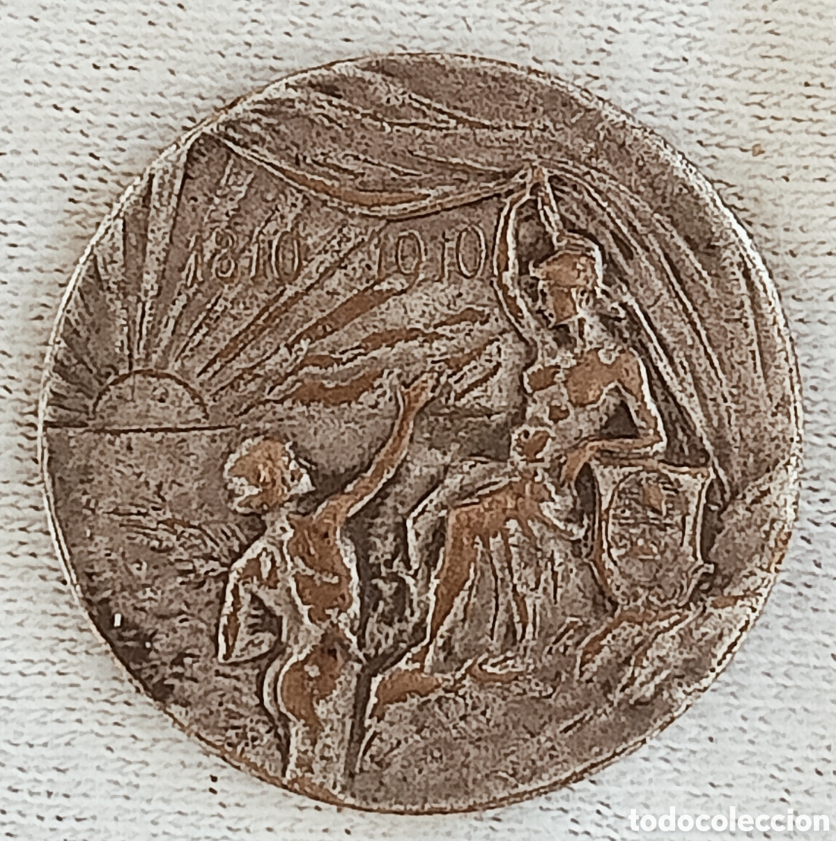 Monedas con errores: Moneda Medalla conme. (1810-1910) Var&iacute;ante - Foto 1