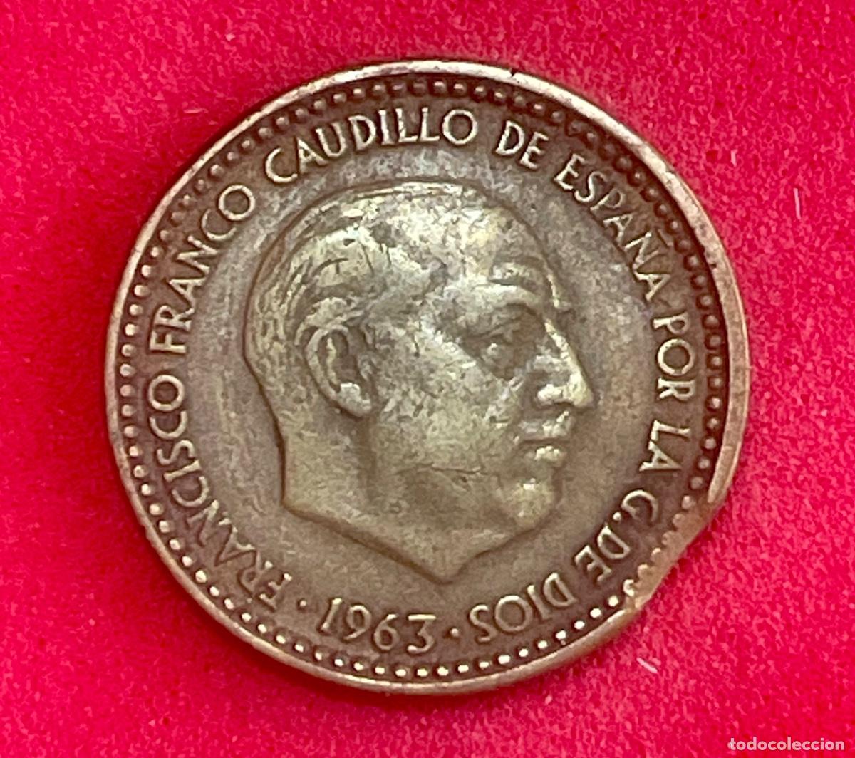 Monedas con errores: * ERROR * MONEDA SEGMENTADA 1 PESETA A&Ntilde;O 1963*64