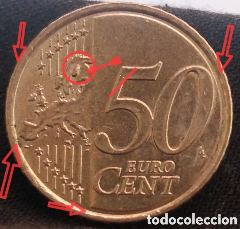 Monedas con errores: Moneda 50 C&eacute;ntimos Espa&ntilde;a 2024 M&uacute;ltiples Errores Acu&ntilde;aci&oacute;n MBC - Foto 6
