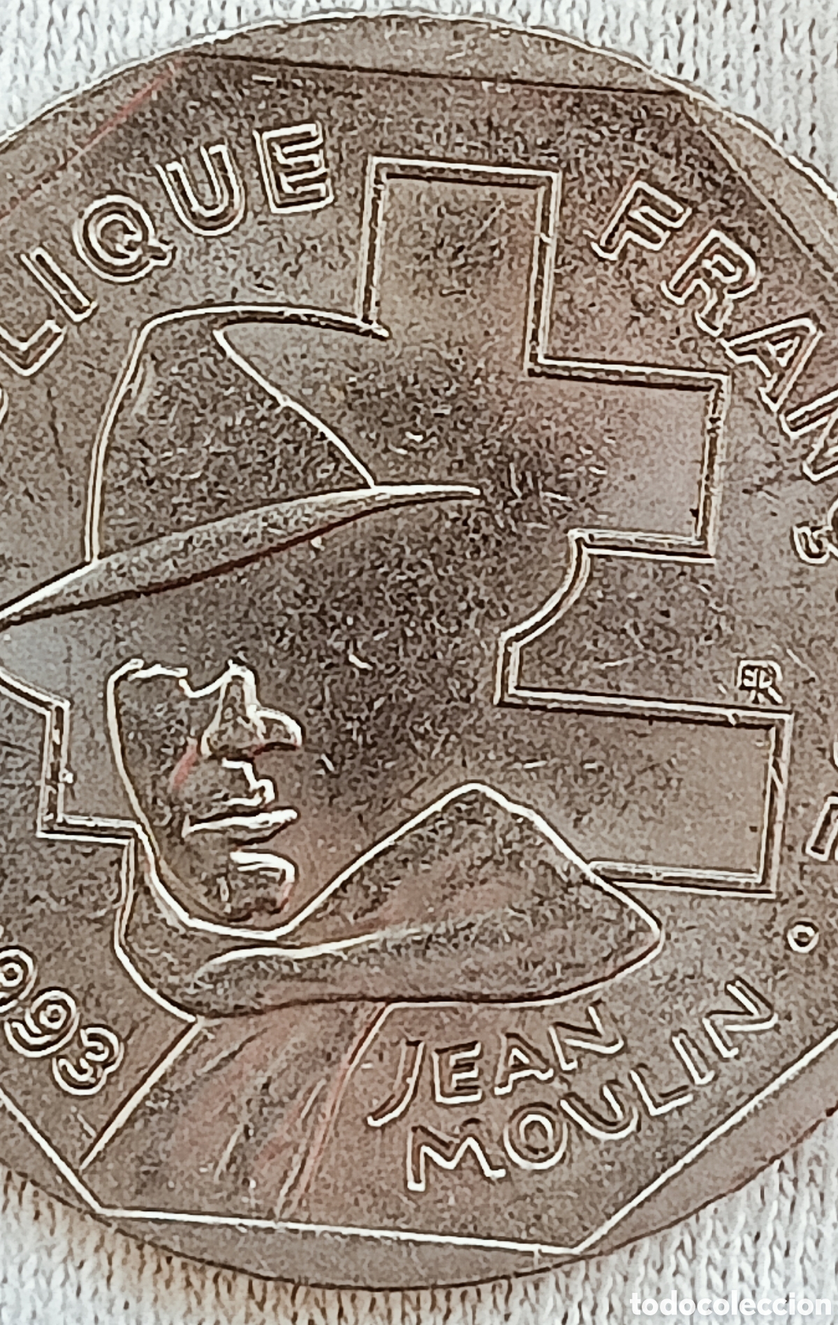 Monedas con errores: Moneda Francia (Jean Moulin) Variante - Foto 4