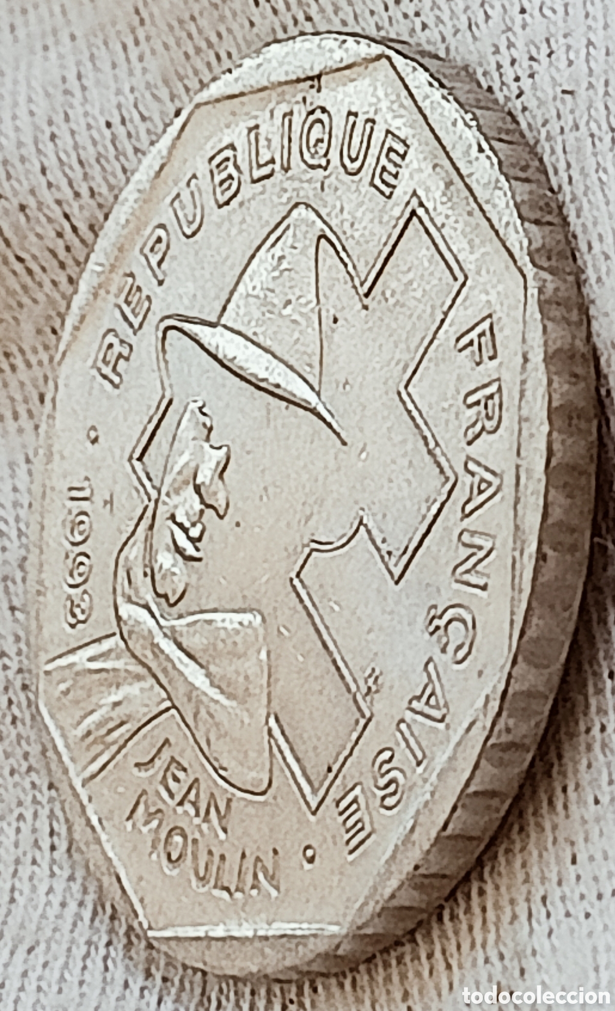 Monedas con errores: Moneda Francia (Jean Moulin) Variante - Foto 15