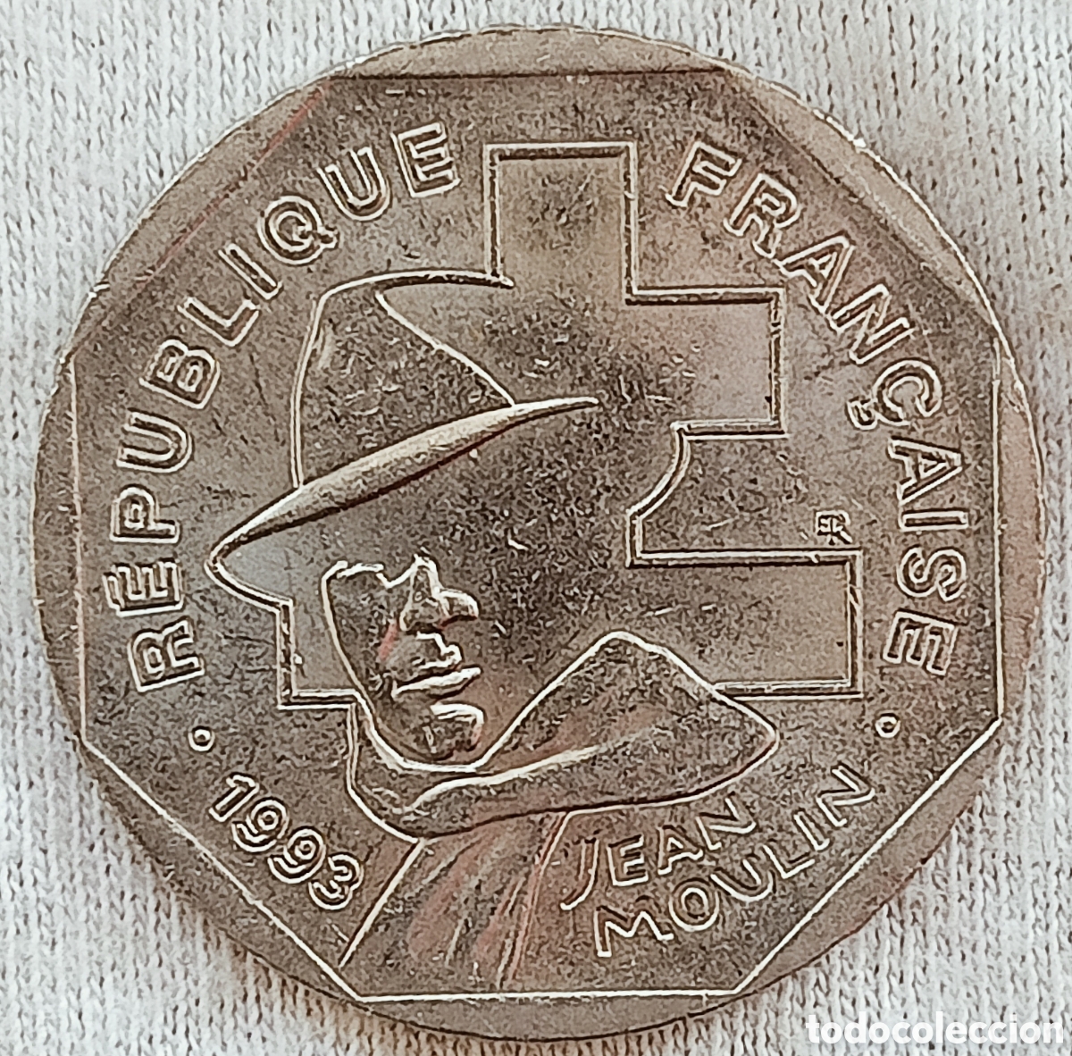 Monedas con errores: Moneda Francia (Jean Moulin) Variante - Foto 1