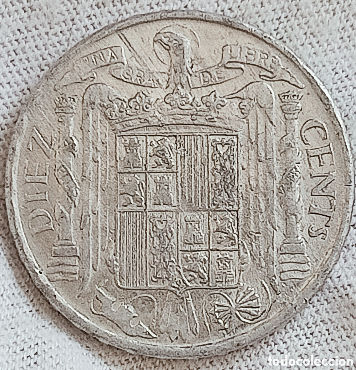 Monedas con errores: Moneda Espa&ntilde;a 10cent(1953) variantes - Foto 2