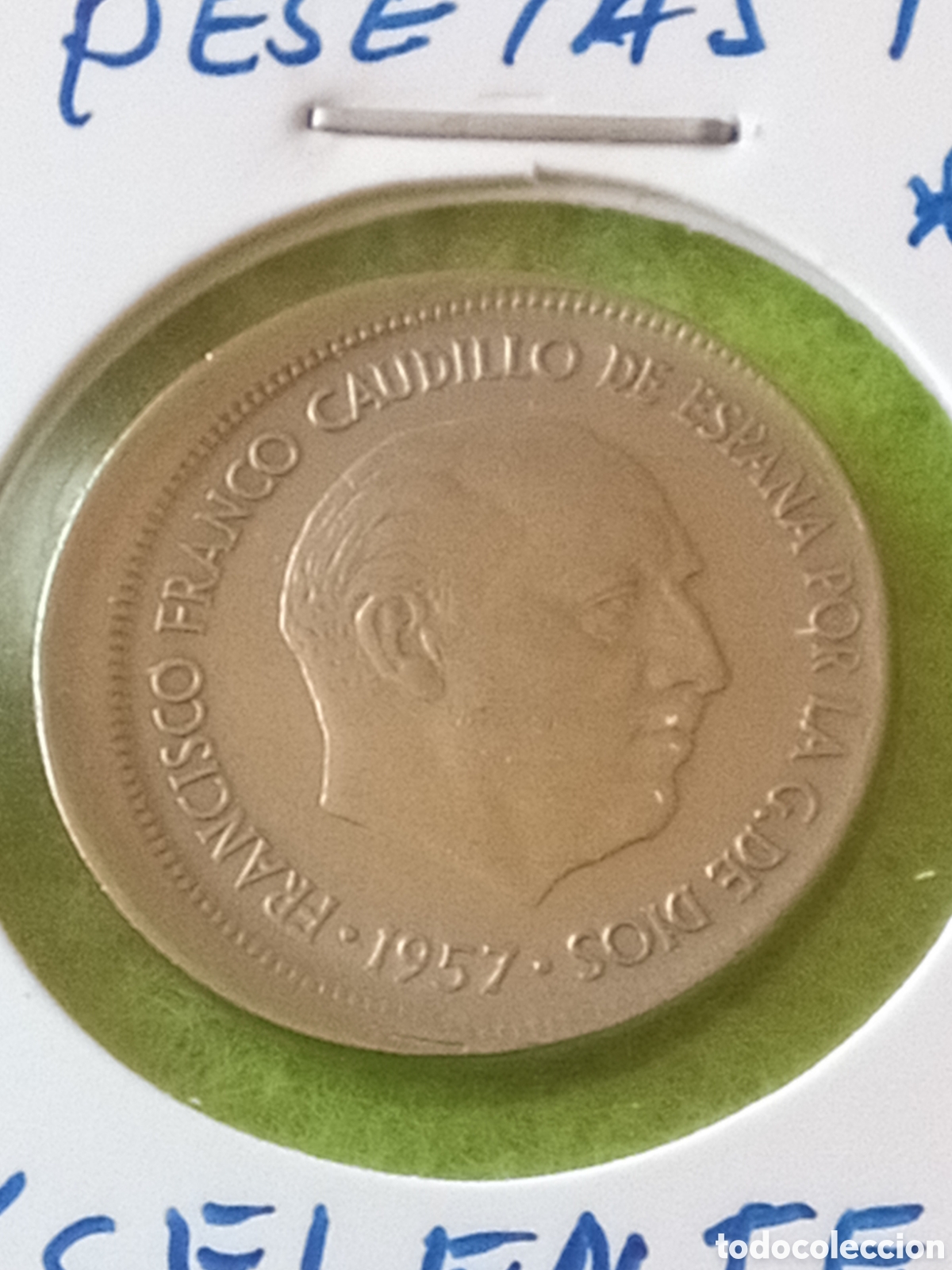Monedas con errores: ERROR.. 5 PESETAS DE 1957 ESTRELLA 65.CU&Ntilde;O MUY DESPLAZADA