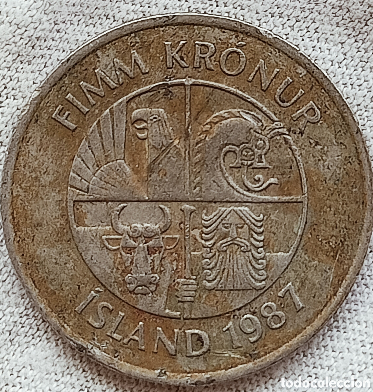 Monedas con errores: Moneda Islandia 1987-errores - Foto 1