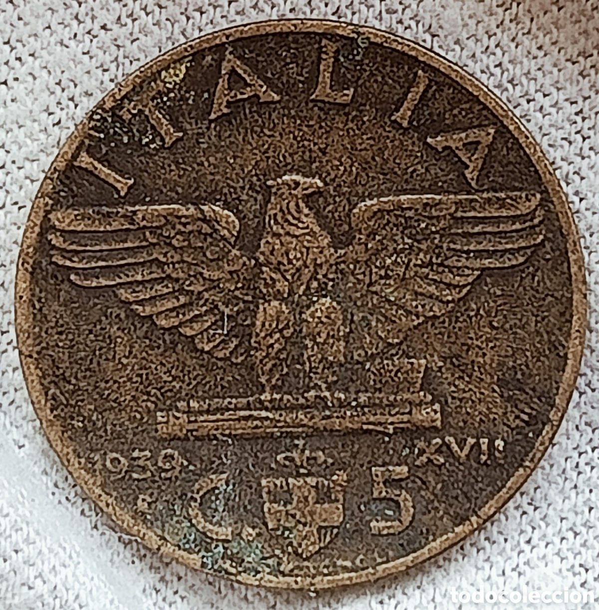 Monedas con errores: Moneda Italia 1939-XVII-Variante/Errores - Foto 10