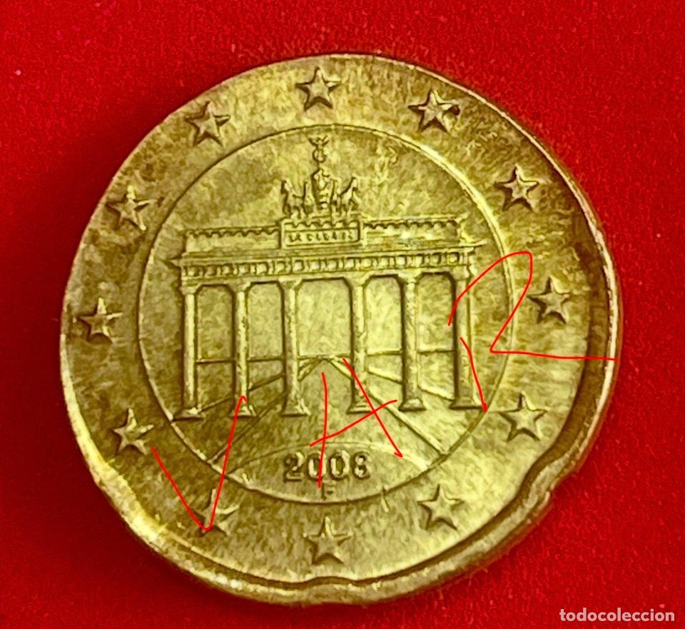 Monedas con errores: * ERROR EXTRAORDINARIAMENTE RARO Y ESCASO * 20 CENT ALEMANIA ACU&Ntilde;ADA EN UN COSPEL DE 10 CENT
